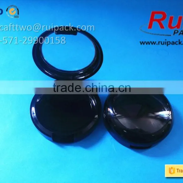 Black Round Single Layer Shading Powder Case With Clear Cap, One Layer Pressed Powder Case/container photo-2