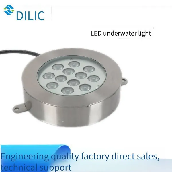 led underwater lights, surface-mounted underwater lights made of stainless steel 316, available in 6w, 9w, 12w, 15w, 18w, and 24w for swimming pools