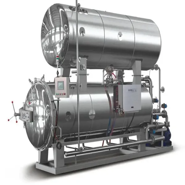 High Efficiency Automatic Steam Retort for Fruits Vegetables Meat Small Canister Size PLC & Pump Core Components CE Certified