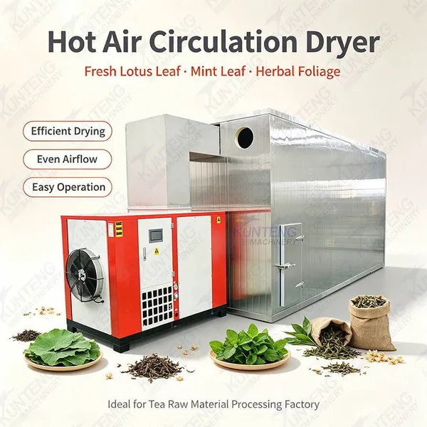 Fresh Lotus Leaf Drying Machine Mint Leaf Dehydrator Herbal Foliage Drying Kiln for Tea Raw Material Processing Factory EPC
