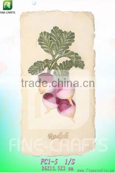 Polyresin Wall Statue Plaqe With Radish