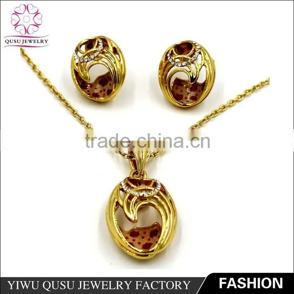 Newest Design Alloy Fashion Jewelry Silver Necklace & Earrings Jewelry Set