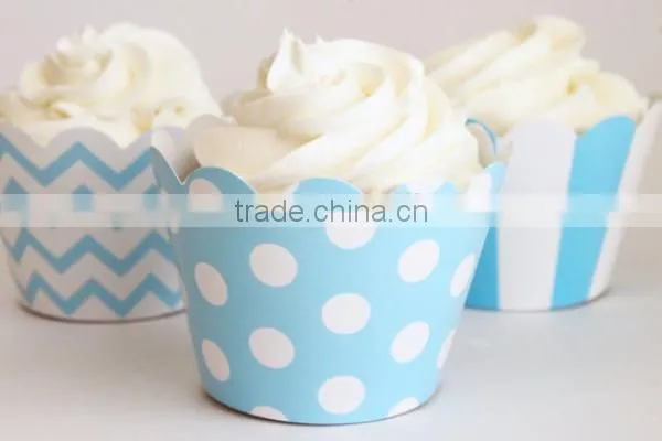Party Supplies Striped Cupcake Wrappers Wedding Birthday Cake Decoration photo-4