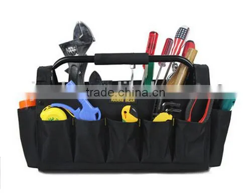 Portable Heavy Duty Fabric Tool Bag With Tubular Steel Handle photo-2