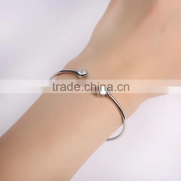 Simply Design Cubic Zircon Bangle For Women Jewelry Accessories Cuff Blange XPJ0313 photo-3