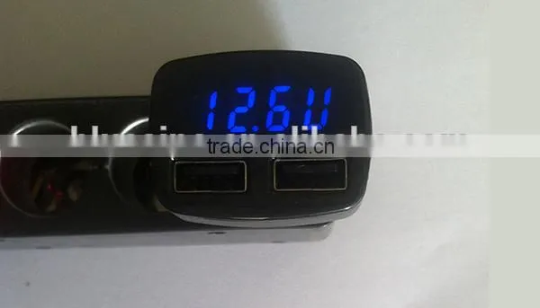 USB Car Charger Mini Digital Multi Function Car Volt Meter photo-2