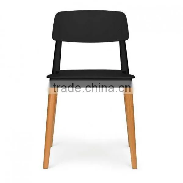 Modern Simple Design Wooden Legs PP Plastic Restaurant Chair photo-2