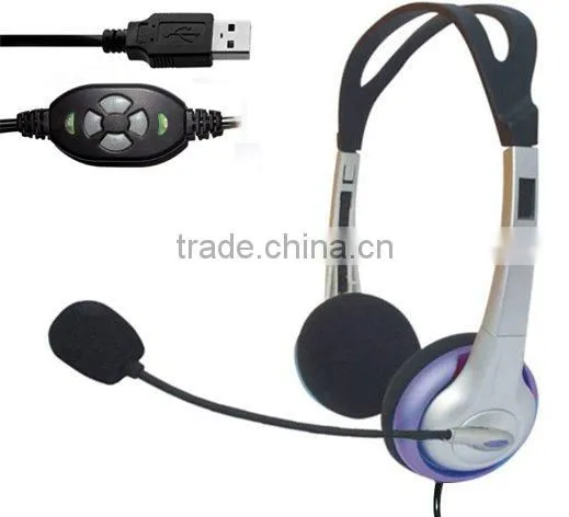 Stereo USB VOIP Headsets for Computer/PC