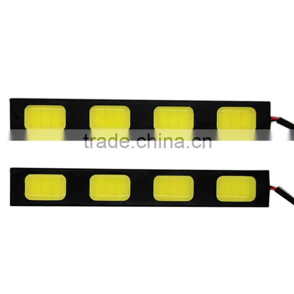 New 2X Car 4 LED COB DRL Driving Daytime Running Day DRL LED Light Head Lamp Super White photo-3