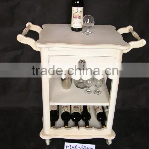 French Style Shabby Chic Wood Wine Holder for Living Room