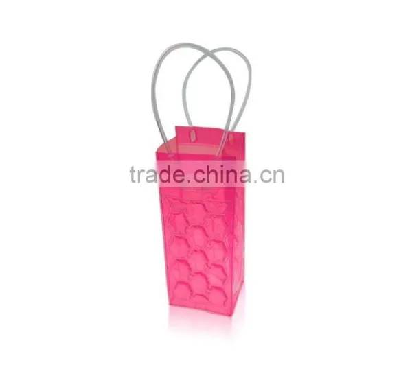 Decorative Pink PVC Wine Bottle Cooling Bag photo-4