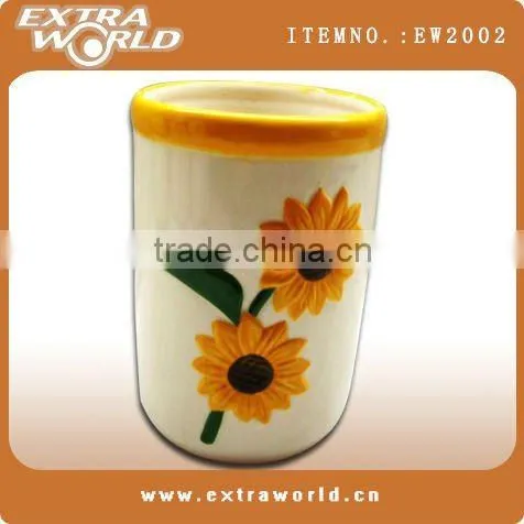 Sunny Flower Ceramic Tooth Brush Cup