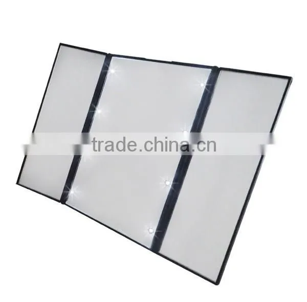 Plastic Three Way Square Makeup Vanity Mirror With Lights Supplier's Choice photo-3