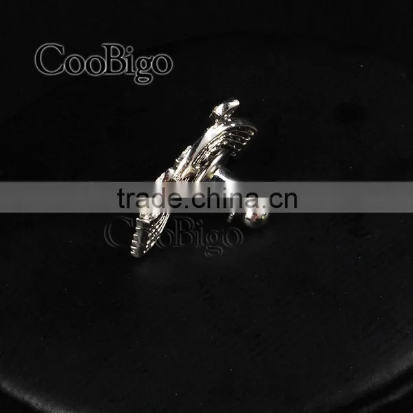 Fashion Jewelry Charming Rhinestone Musical Note Cuff-Link Silver Unisex Party Wedding Gift Promotion Apparel Accessories photo-2