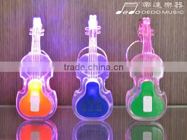 Mini Volin Guitar Ukelele Shape Led Flashlight Keychain / 3d Metal Keychain photo-3