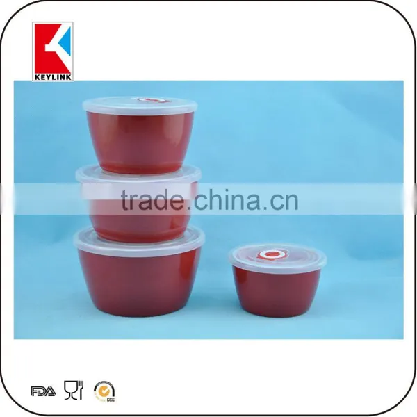 Hot Sale Set of 3 Pure Color Mix Soup Bowl Stoneware Fresh Seal Bowl photo-2