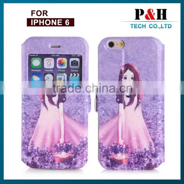 Colorful Drawing Style Flip Leather Case for Apple IPhone 6 Iphone 6 Plus,for Iphone 6s Case photo-2