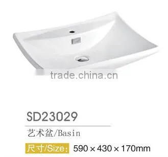 White Color Porcelain Hand Basin Hotel Ceramic Material of Oval Basin photo-2