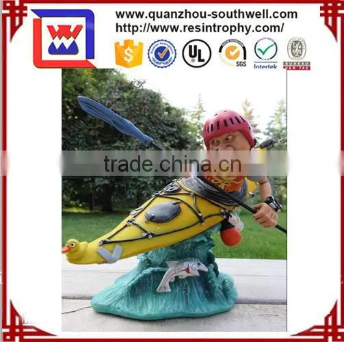 Kayak River Rafting Collectible 12 Inch Poly-resin Figurine by Warren Stratford