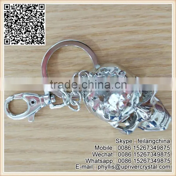Beautiful Gifts Head Large Diamond Metal Big Silver Key Ring photo-2