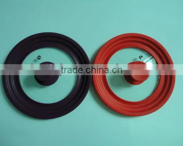 Silicone Rim Glass Lid/silicone Pan Lid/ Silicone Glass Lid for Cookware