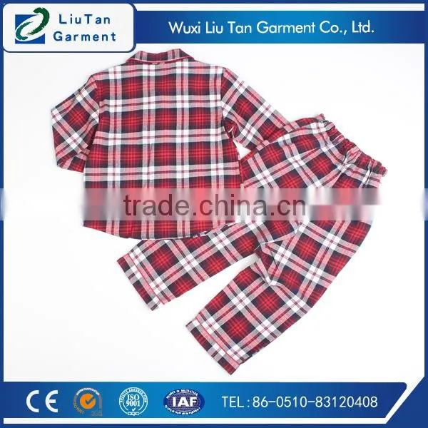 Fancy Red Plaid Children Cotton Sleepwear photo-2