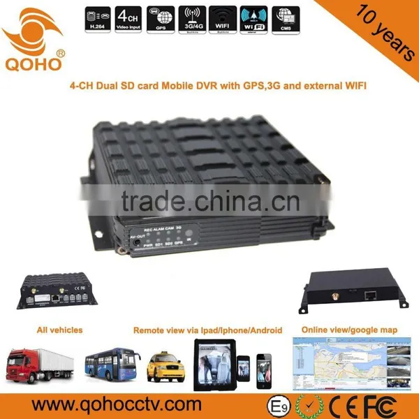 H.264 TWO SD Car Mobile DVR Audio Video Sync , GPS,3G/4G,WIFI.Car Black Box Function photo-4