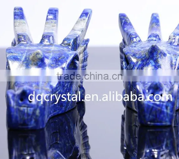 Lapis Lazuli Crystal Craft Dragon Head Shape