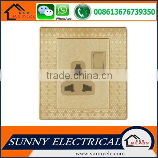 KB6 Painting Golden Rock Button Electric Luxury Wall Muili Function 3 Pin Nuiversal Socket photo-3