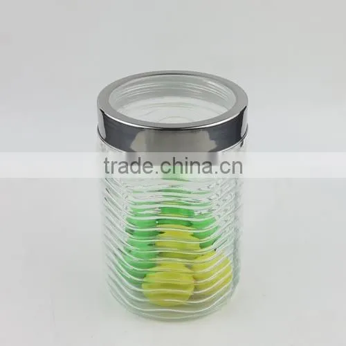 1000ml Glass Storage Jar With Stainless Iron See-Through Lid