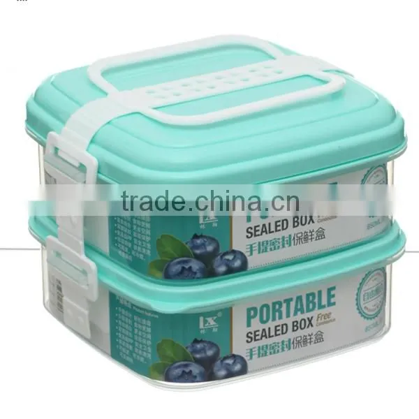 DIY Combination 2 Layer BPA Free Sectional Private Label Food Containers With Length Adjustable Handle photo-3