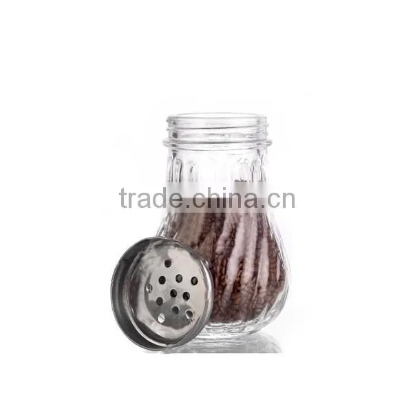 Ball Shape Glass Salt Pepper Shakers With Stainless Steel Cover photo-3