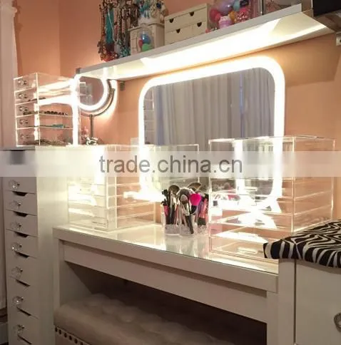 Acrylic Cosmetics Makeup Organizer Drawer or Jewelry Chest With 5 Removable Drawers and 1 Lid photo-2