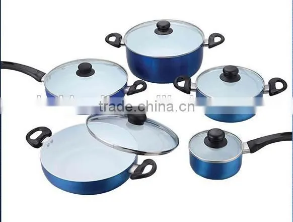 10pcs Aluminum Ceramic Cookware Set