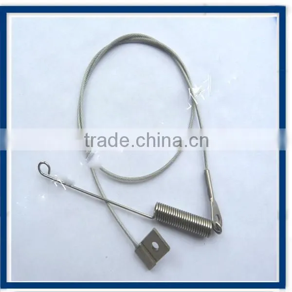 Steel Wire Rope With Compress Spring Hooks and Metal Tabs