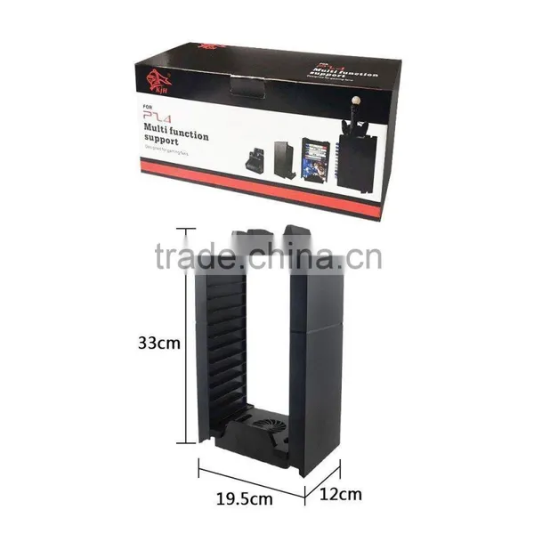 4in1 Console Cooling Fan Space Saving Vertical Stand With Game Disc Storage Tower And Dual Controller Charging Station For PS4 photo-6