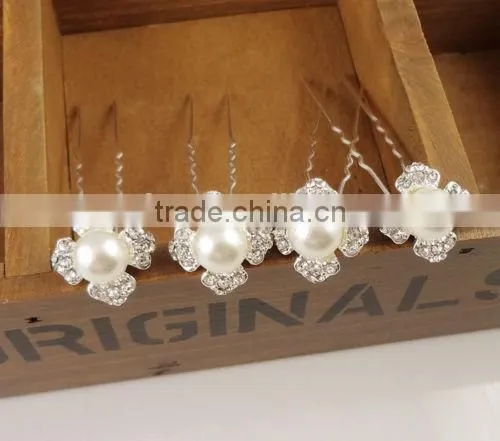 U Pick New Fashion Jewelry Wedding Bridal Prom Pearl Crystal Flower Hair Pins photo-2