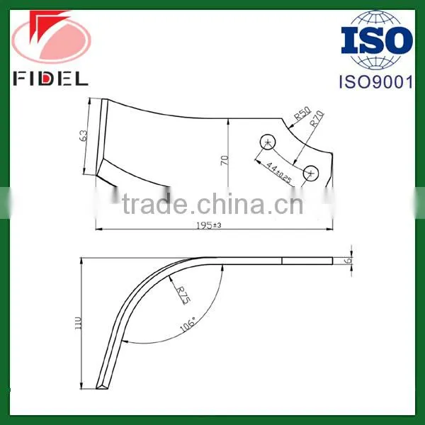 HIGH QUALITY ROTAVATOR BLADES, L Type Power Tiller Blades, 6*70mm Type for Sales photo-4