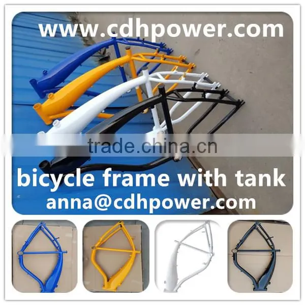 2.4L Gas Tank Frame , Motorized Bike Frame With Tank Black White