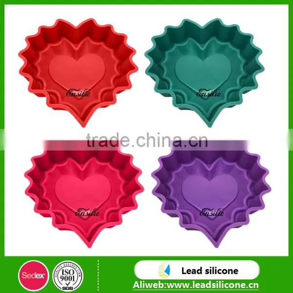 Food Grade Heart-shaped Lace Silicone Silicone Cup Cake Mold photo-2