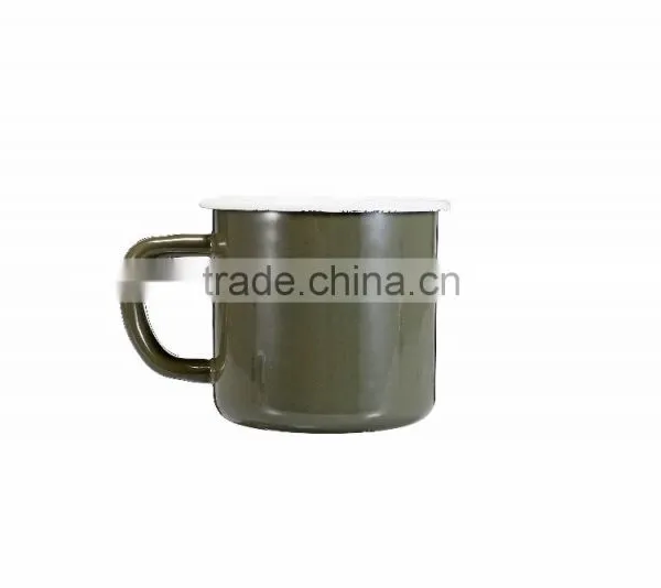 Customer Printed Sublimation Enamel Camping Mug With Stainless Steel Rim/rolled Rim Gift Mug photo-4