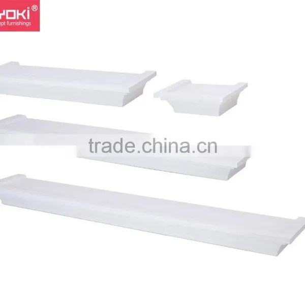 Classic Set of 4 Multi Length Floating Ledge Shelves Frame Display Antique MDF Wood Wall Mount Wall Shelf photo-2