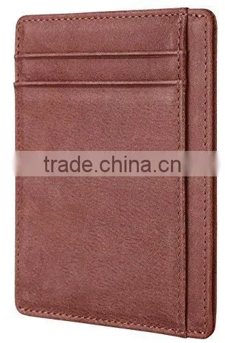 Personlized Place Sim Card Holder Wallet Genuine Leather Credit Card Holder photo-3