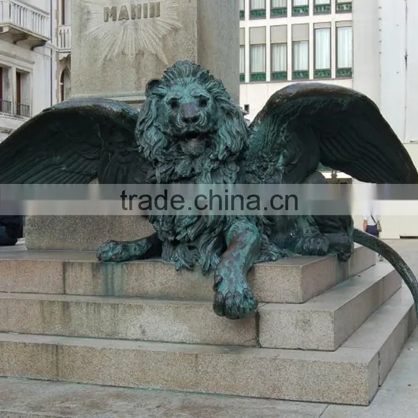 Hot Sale China Brand Wholesale Bronze Lion With Wings Statue photo-2