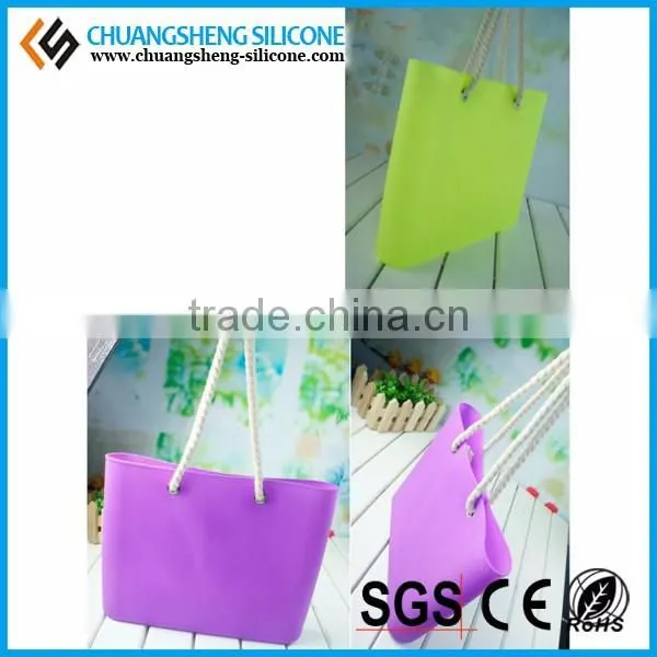 2015 Hot Selling Woman Designer Silicone Beach Handbag With Custom Logos photo-4