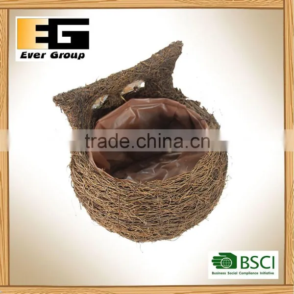 Natural Rattan Handmade Bird Shape For Garden Planting Planter photo-5