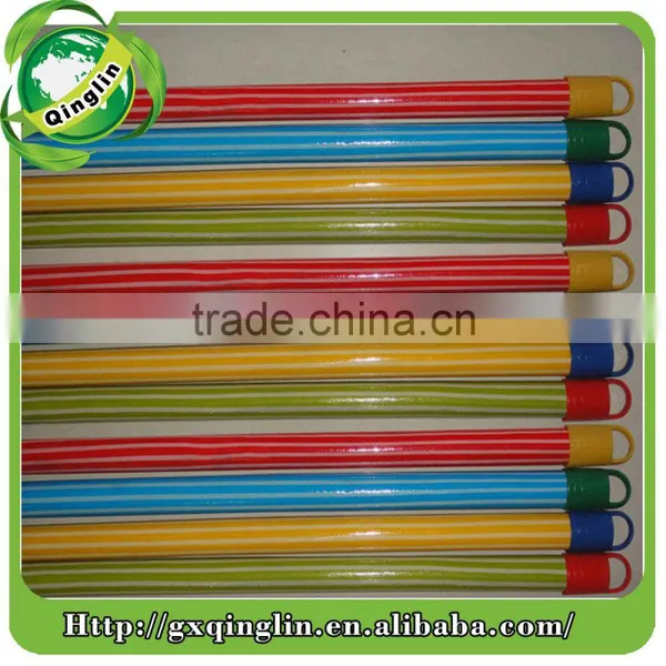 QL PVC Coated Wooden Broom Handle/Wooden Broom Stick With Short Black Cap photo-5