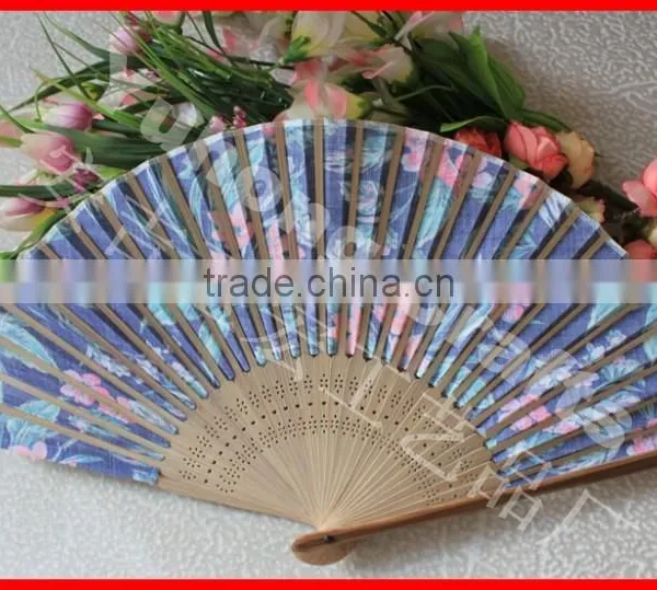 New Arriving Bamboo Foldable Fabric Fan for Gift photo-2