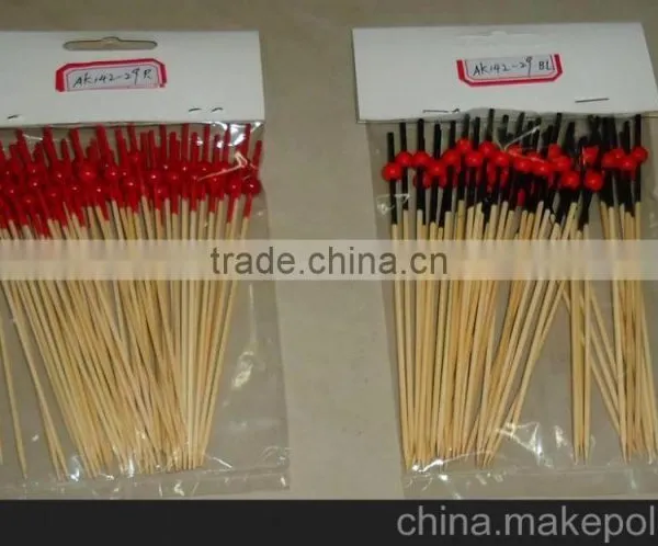 ZHUPING Wooden Ball Beaded Bamboo Toothpicks Fruit Pick photo-2