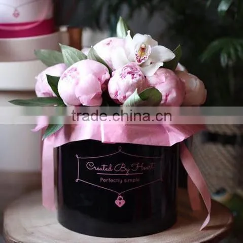 Zeal-X Custom Luxury Round Flower Gift Packaging Box With Logo Printing photo-2